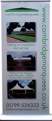 Executive roll up banner - Cambridge Marquees